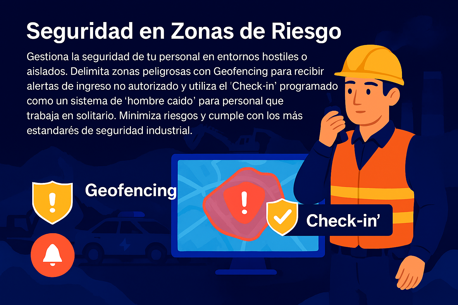 Trabajador en zona industrial de riesgo